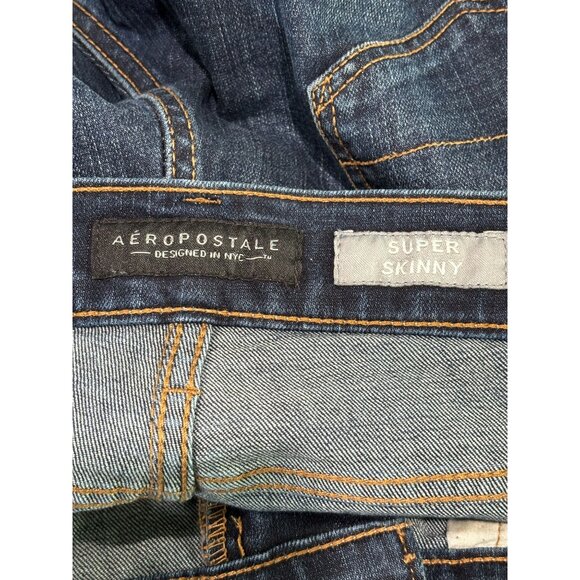 Aeropostale Mens Super Skinny Jeans 32x32 Dark Wash Denim - Picture 3 of 11